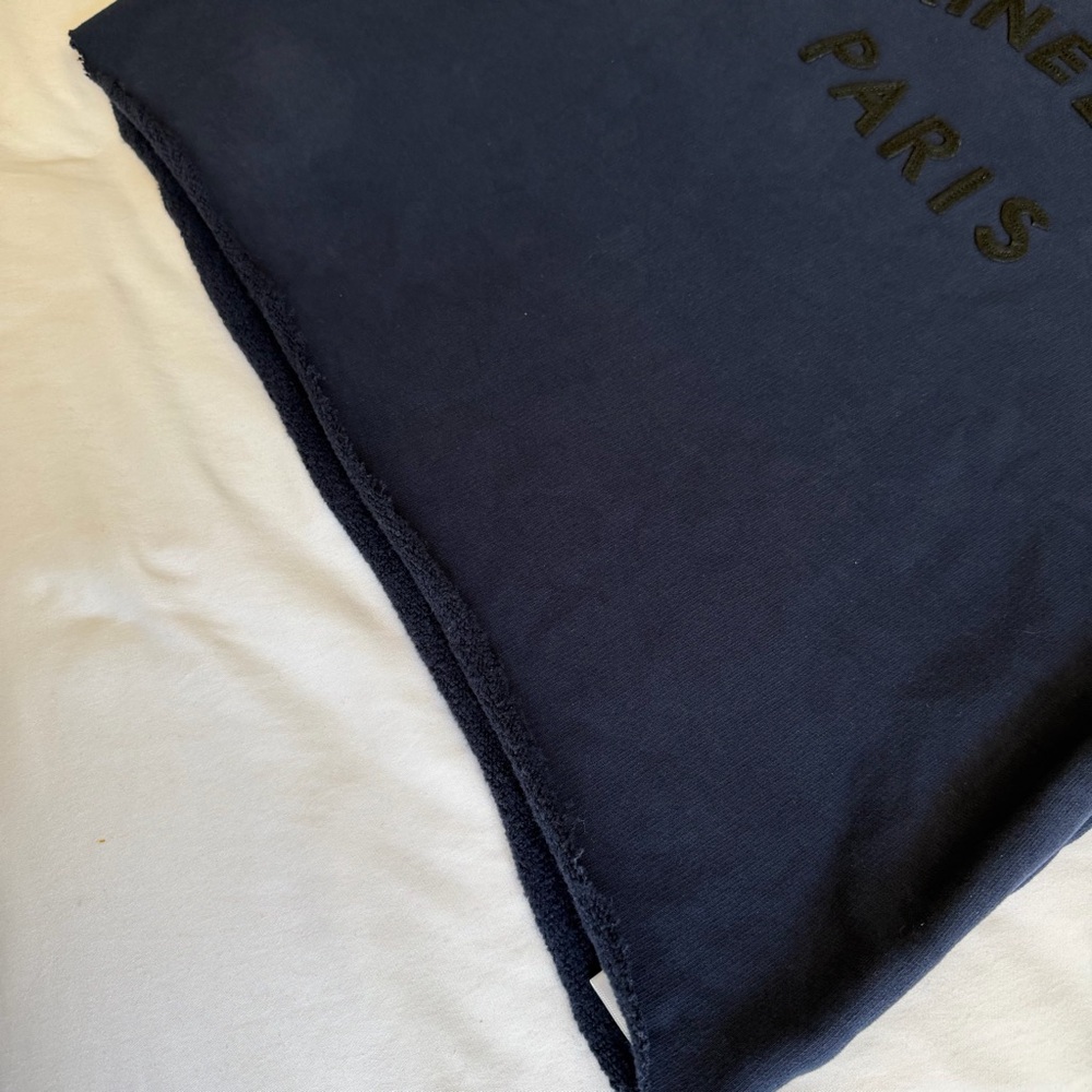 Anine Bing "Jaci" Washed Navy Black Paris Lettering Cotton Sweatshirt *Altered* - Picture 12 of 17